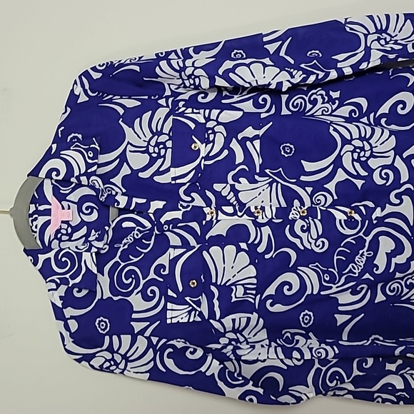 Lilly Pulitzer pullover shirt dress Sz XS Seahorse Beachy Vacation Resort - Picture 5 of 9